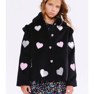 LOLA AND THE BOYS
Hearts Patch Fur Trim Jacket Size: 10